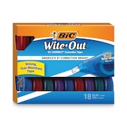 Bic Wite-Out EZ Correct Correction Tape, Non-Refillable, 1/6" x 472", PK18 WOTAP18